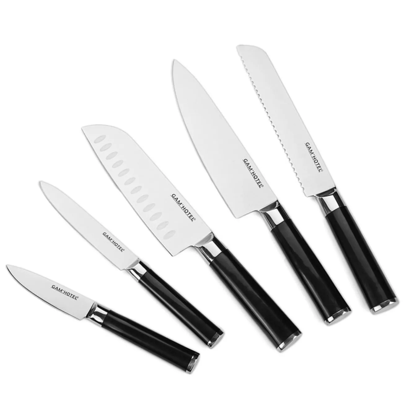 Gam'Hotel Bloc + 5 couteaux Steel noir
