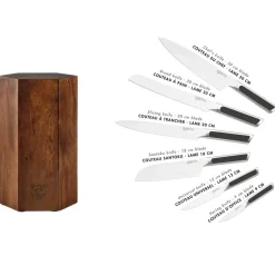 Bjorn Bloc avec couteaux de cuisine Loki Imatra inox mat - 7 pièces