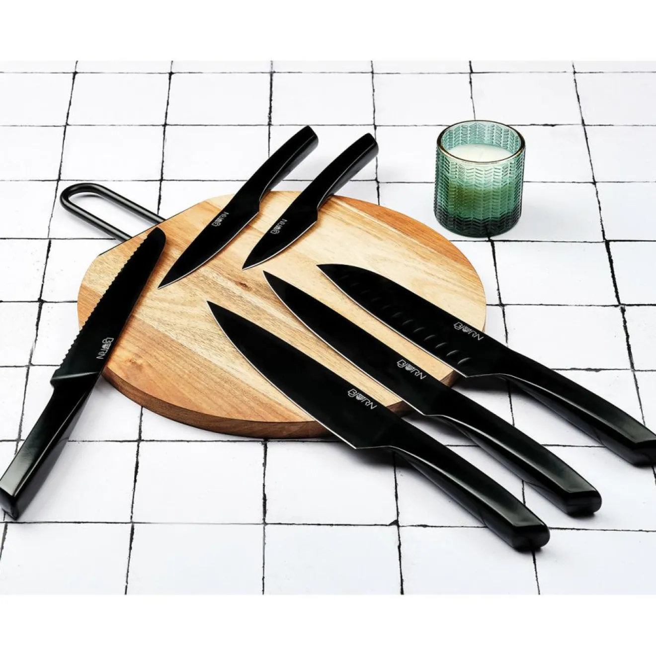 Clearance Bjorn Bloc avec couteaux de cuisine Jensen Rauma - 7 pièces