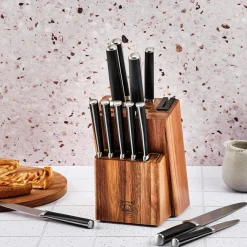 Sale Bjorn Bloc avec couteaux de cuisine et couteaux à steak Jona Loviisa - 14 pièces inox mat