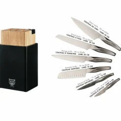 Bjorn Bloc avec couteaux de cuisine Larus Porvoo gris métal - 8 pièces