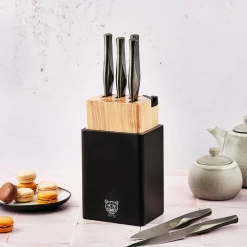 Bjorn Bloc avec couteaux de cuisine Larus Porvoo gris métal - 8 pièces