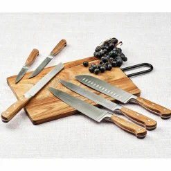 New Bjorn Bloc avec couteaux de cuisine et couteaux à steak Jakob Loviisa bois mat - 14 pièces