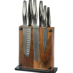 Bjorn Bloc avec couteaux de cuisine Larus Rauma gris métal - 7 pièces