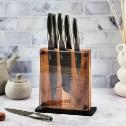 Bjorn Bloc avec couteaux de cuisine Larus Rauma gris métal - 7 pièces