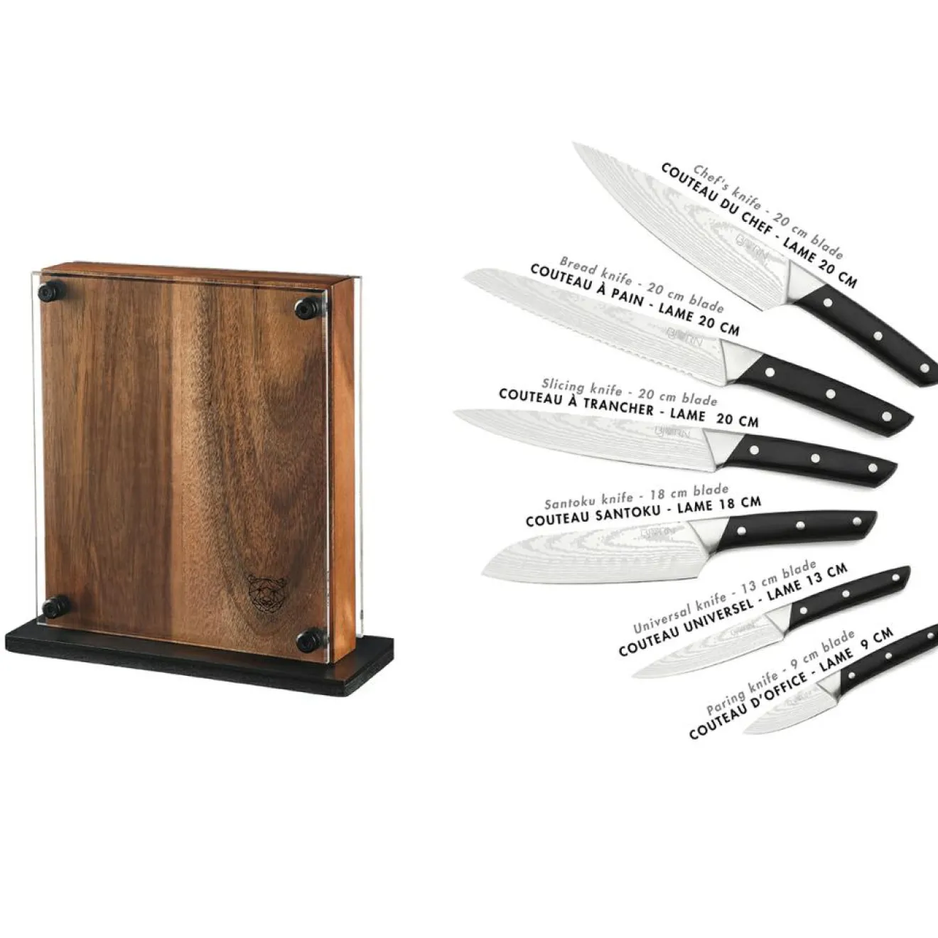 Bjorn Bloc avec couteaux de cuisine Erling Rauma - 7 pièces