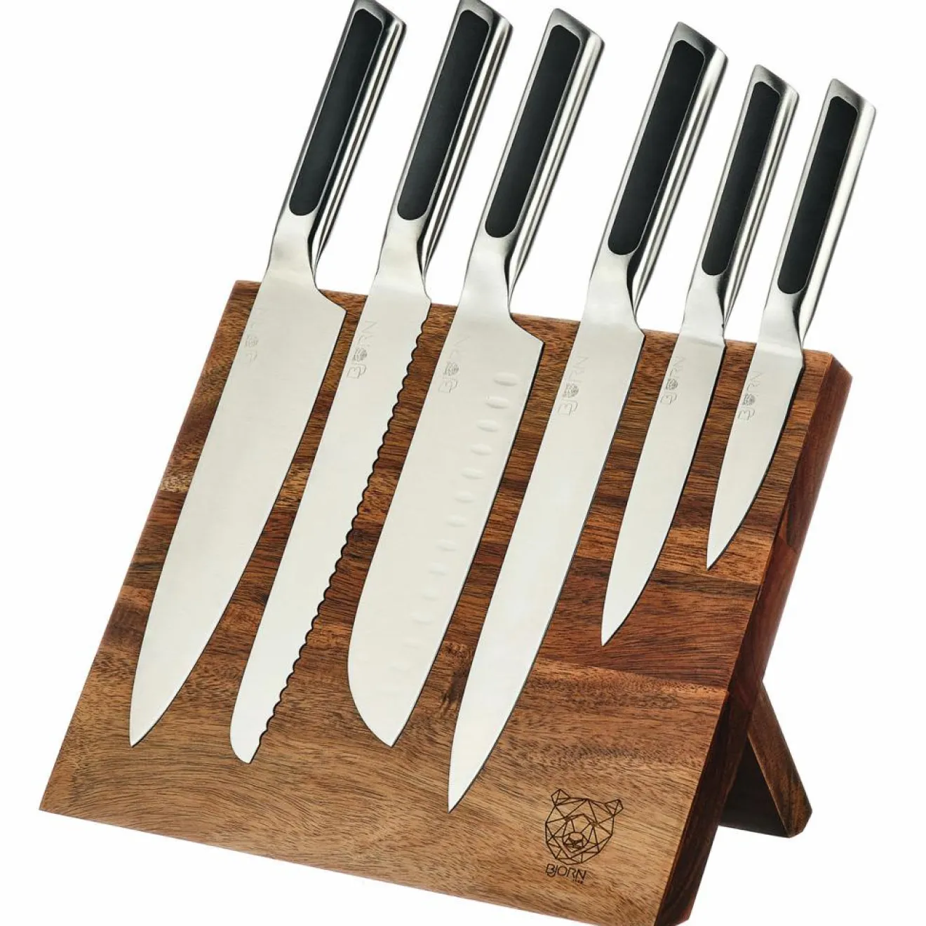 Discount Bjorn Bloc avec couteaux de cuisine Loki Vantaa inox mat - 7 pièces