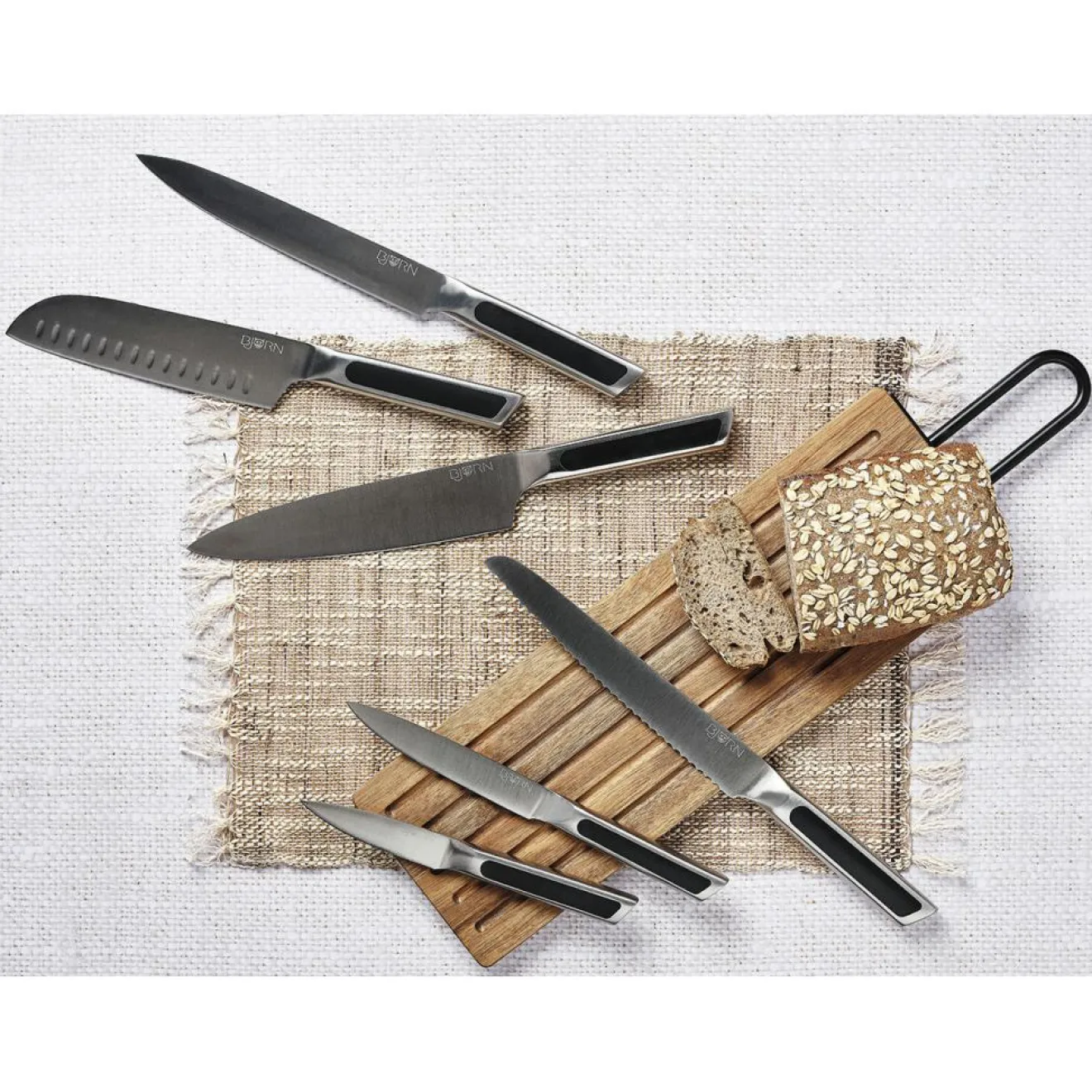 Discount Bjorn Bloc avec couteaux de cuisine Loki Vantaa inox mat - 7 pièces