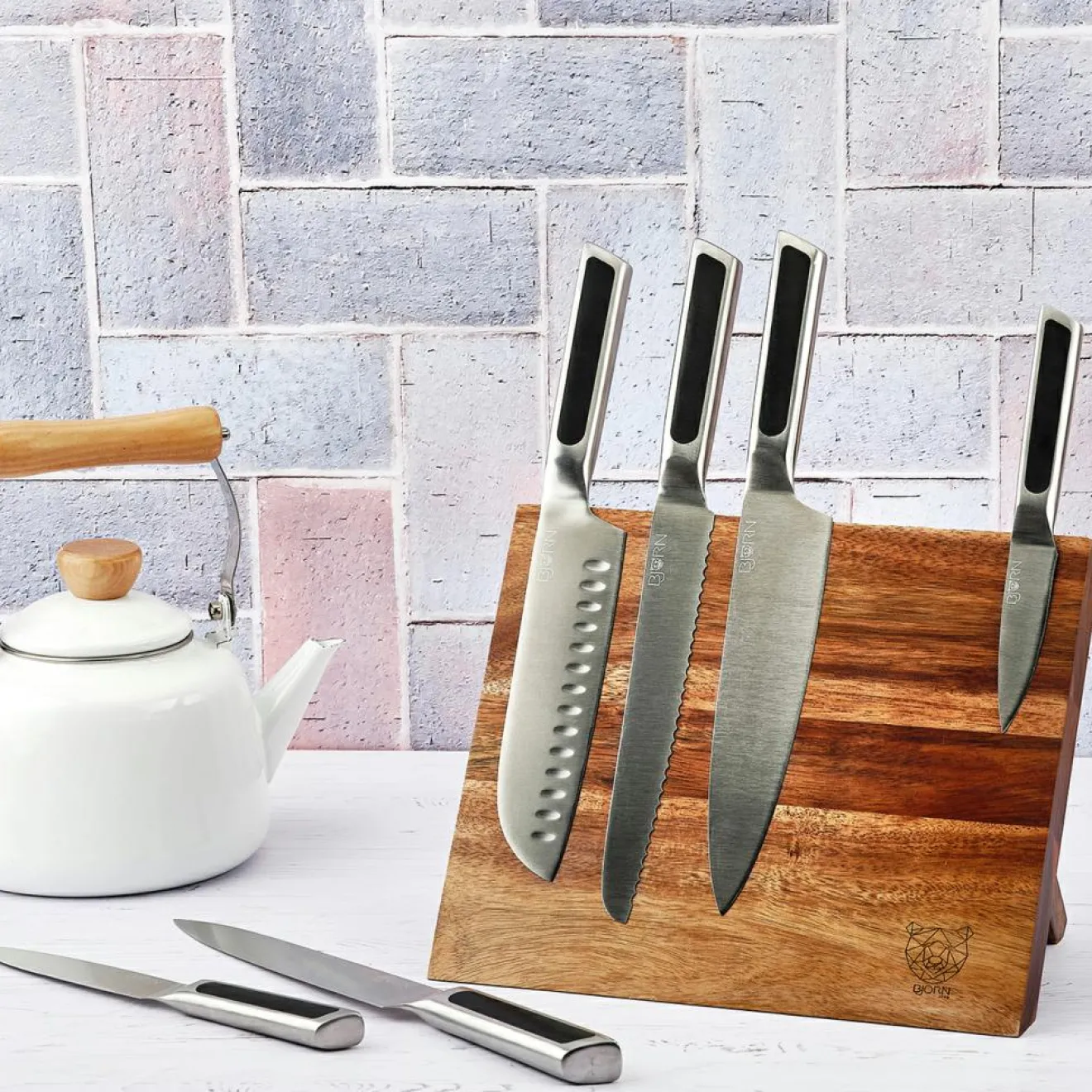 Discount Bjorn Bloc avec couteaux de cuisine Loki Vantaa inox mat - 7 pièces