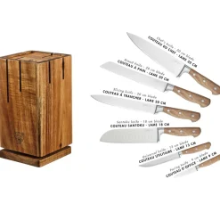 Bjorn Bloc avec couteaux de cuisine Jakob Skagen bois mat - 7 pièces