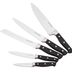 Gam'Hotel Bloc magnétique 5 couteaux Hiro noir/rouge - 26x20.2 cm