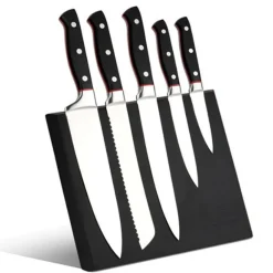 Gam'Hotel Bloc magnétique 5 couteaux Hiro noir/rouge - 26x20.2 cm