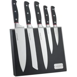 Gam'Hotel Bloc magnétique 5 couteaux Hiro noir/rouge - 26x20.2 cm
