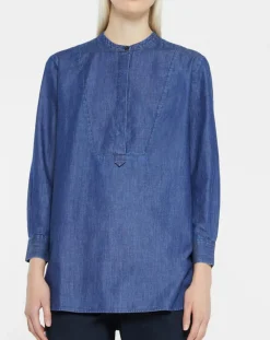 Femme Jodhpur Blouse ajustée Pen bleue