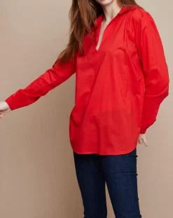 Femme Mare di Latte Blouse Ariane rouge