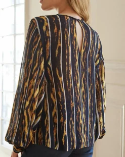 Femme Belair Blouse Bisous noir/marron