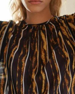 Femme Belair Blouse Bisous noir/marron