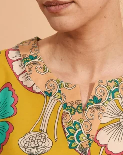 Discount Devernois Blouse Calcuta en Coton imprimée jaune