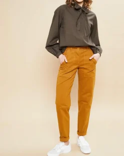 Femme Hartford Blouse Charline fines rayures kaki