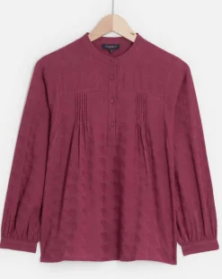 Femme Caroll Blouse Célestine à borderies beaujolais