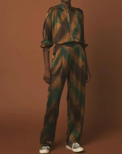 Femme Hartford Blouse Cook vert/doré/marron