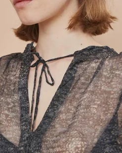 New Mare di Latte Blouse Elene granit encre