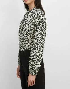 Femme Marc O'Polo Blouse en Coton bio à fleurs noir/écru
