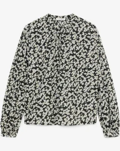 Femme Marc O'Polo Blouse en Coton bio à fleurs noir/écru
