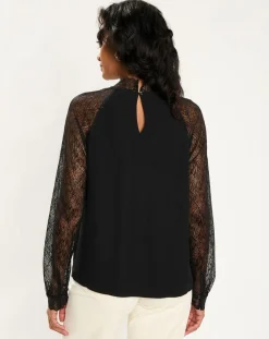 Femme Esprit Blouse en Dentelle noire