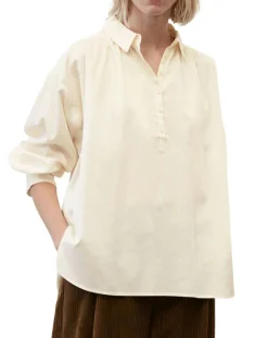 Femme Marc O'Polo Blouse en Popeline col polo écrue