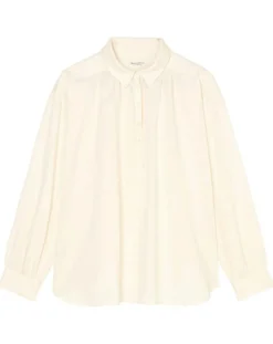 Femme Marc O'Polo Blouse en Popeline col polo écrue