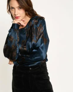 Hot Lauren Vidal Blouse en Soie mélangée Moon saporo
