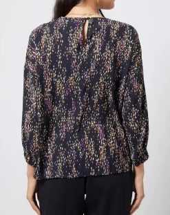 Femme Esprit Blouse fluide à motif et découpe multicolore