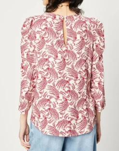 Best Esprit Blouse fluide imprimée rouge/écru