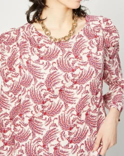 Best Esprit Blouse fluide imprimée rouge/écru
