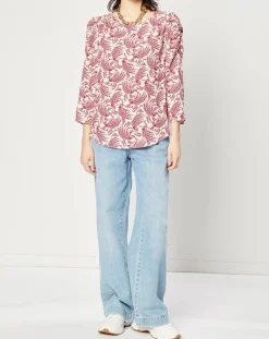 Best Esprit Blouse fluide imprimée rouge/écru