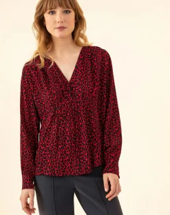 Sale Indies Blouse Ilan leo rouge