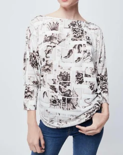 Femme John Galliano Blouse imprimée blanc/beige