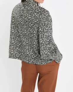 Marc O'Polo Blouse imprimée fleurs blanc/noir