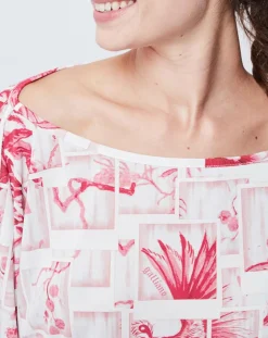 Femme John Galliano Blouse imprimée rose/blanc