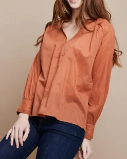 Femme Mare di Latte Blouse Jampa Lace Detail canyon