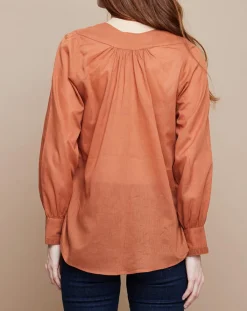 Femme Mare di Latte Blouse Jampa Lace Detail canyon