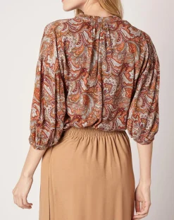 Discount An'ge Blouse Kasta Vl imprimée marron/rouge