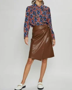 Suncoo Blouse Livia imprimée marron/bleu