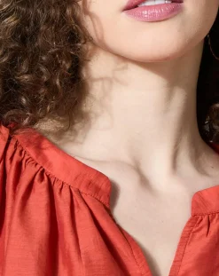 Femme Louizon Blouse loose Olivera rouge