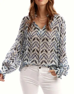 Femme Lauren Vidal Blouse Mia indigo/écru