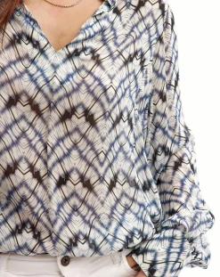 Femme Lauren Vidal Blouse Mia indigo/écru