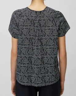 Femme Marc O'Polo Blouse paisley imprimée bleu/blanc