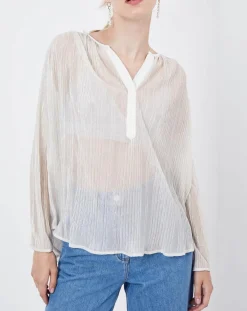 Femme See u Soon Blouse Plantain transparente blanche