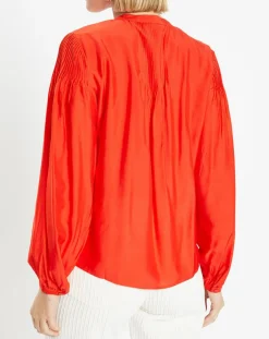 Femme Galeries Lafayette Blouse plissée Gado rouge